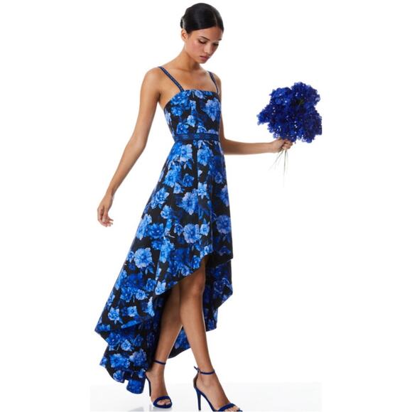 Alice + Olivia Florence Dream Floral Royalty High Low Maxi Gown Size 8 - Picture 3 of 11